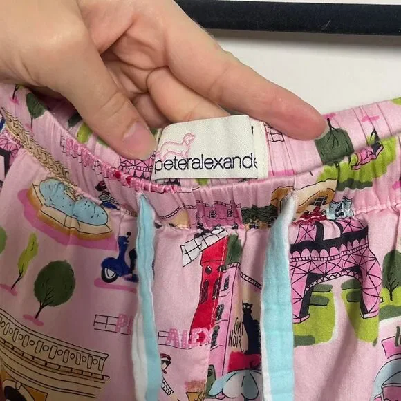 Peter Alexander Pink Paris Cotton Pajama Pants Size Medium - Picture 3 of 8